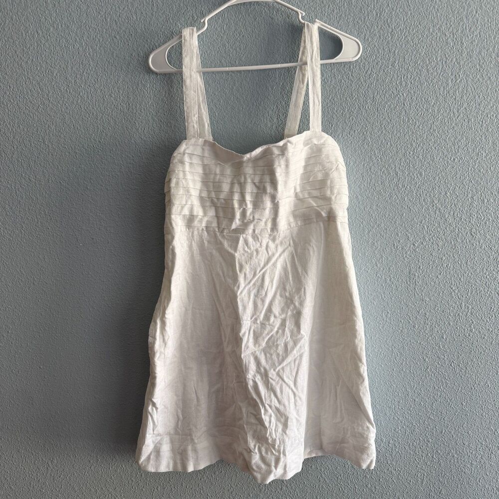 Abercrombie & Fitch White Linen Romper Size Large Tall - Picture 2 of 7